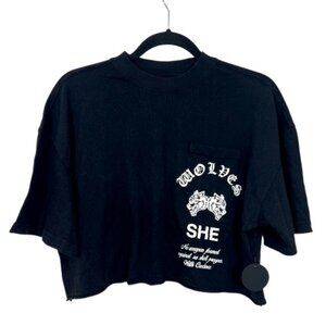 Darc Sport Oversized Cropped Pocket SS Tee Black Small New